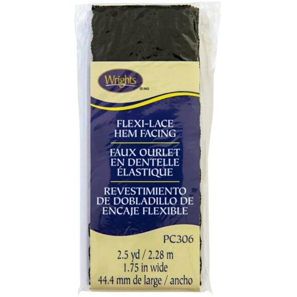 Wrights Flexi-Lace Cream and Black Hem Facings, 2.5 Yards - Picture 2 of 16